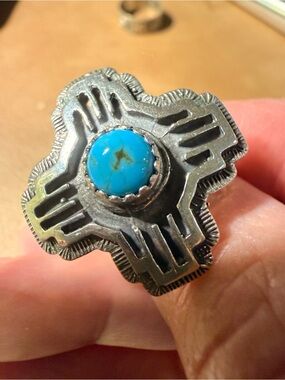 Leticia Largo Navajo Zia Ring 
Size 8 1/2